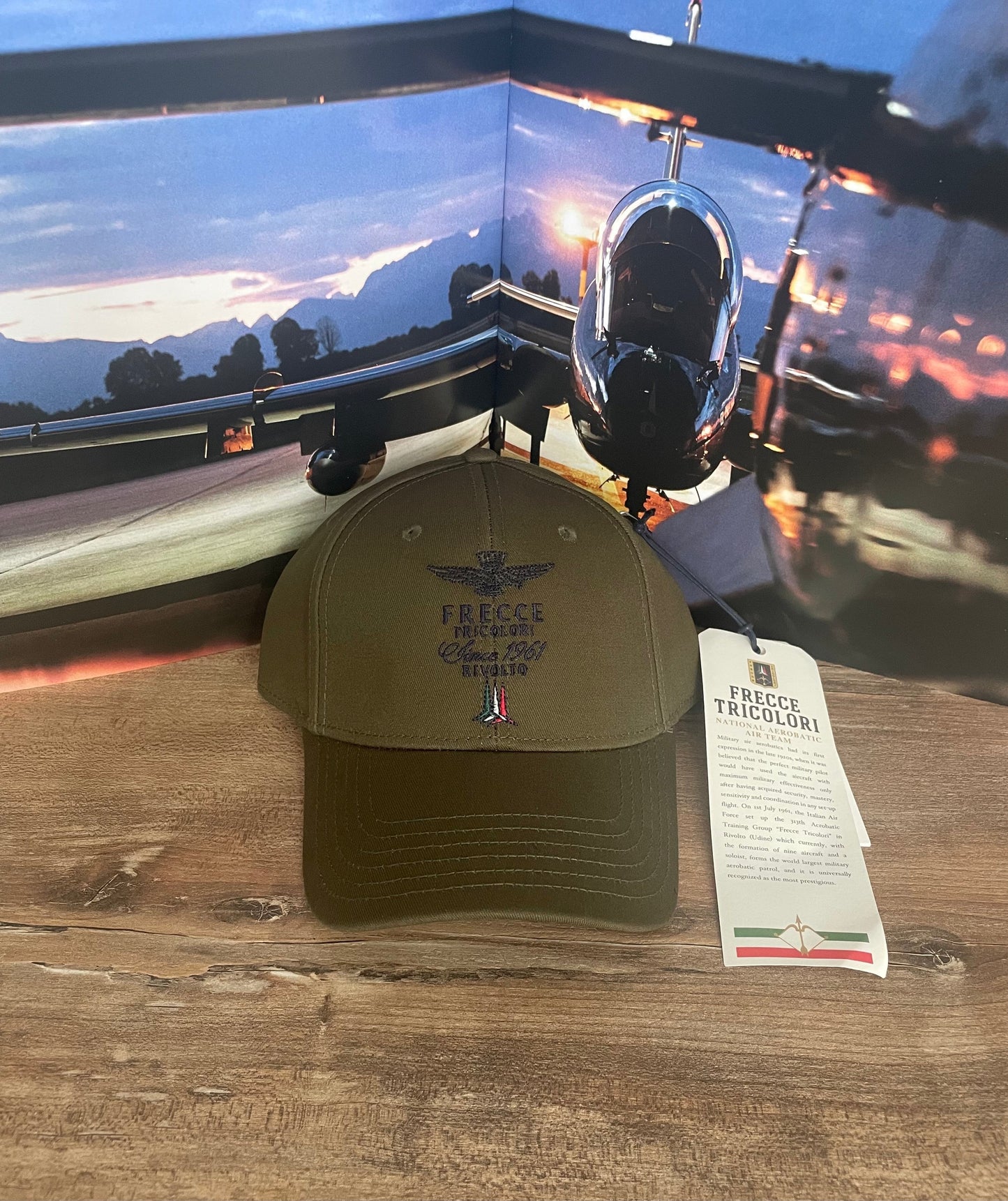 Aeronautica Militare cappello uomo con visiera verde militare Frecce Tricolori