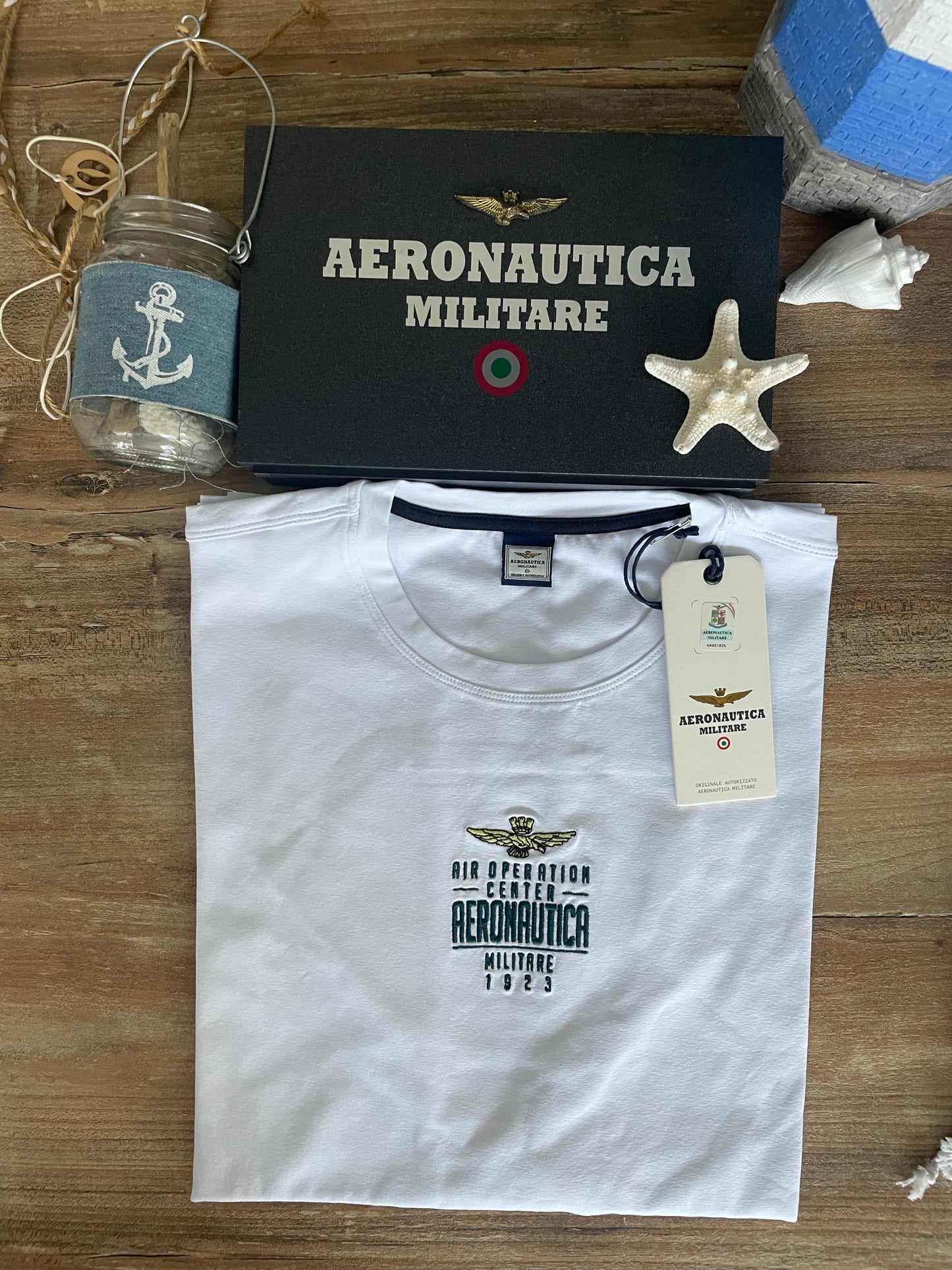 Aeronautica Militare T shirt bianco uomo sc-50% mezza manica