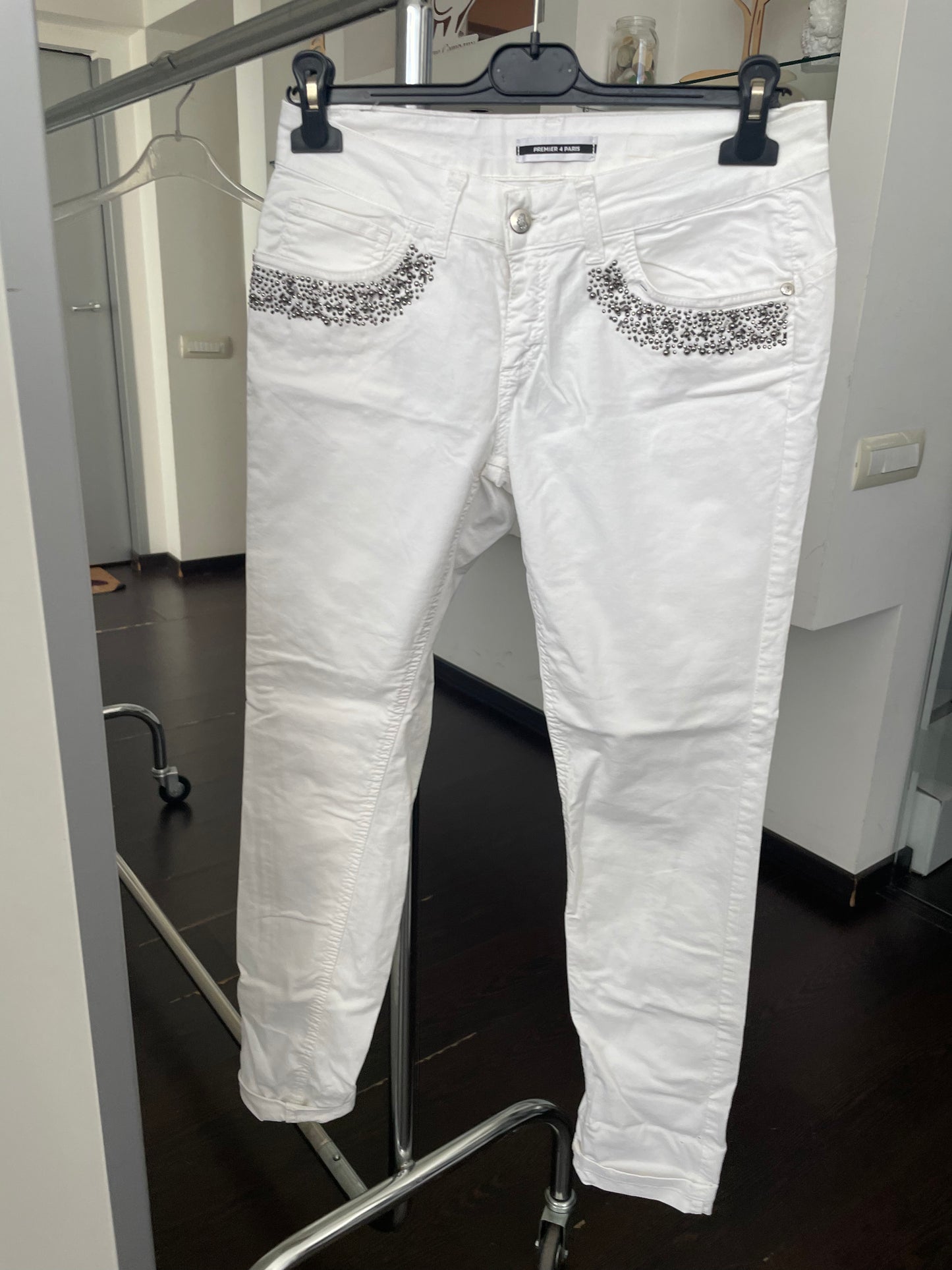 Jeans  Donna bianco a gamba stretta estivo