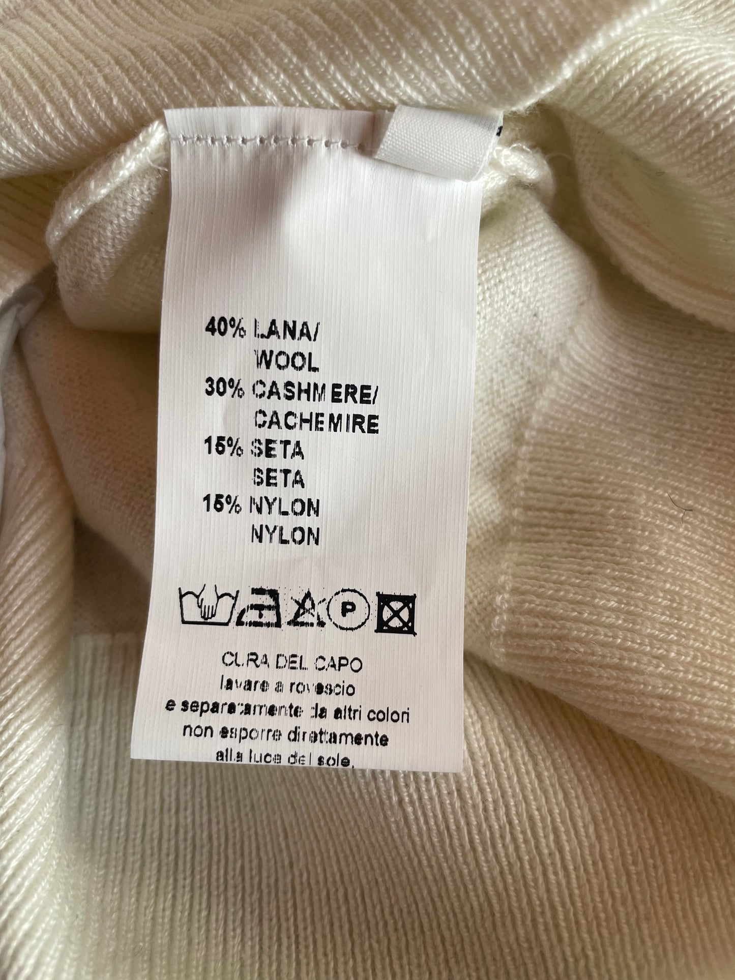 Cashmere Company maglia dolcevita uomo bianco panna lana e Cashmere