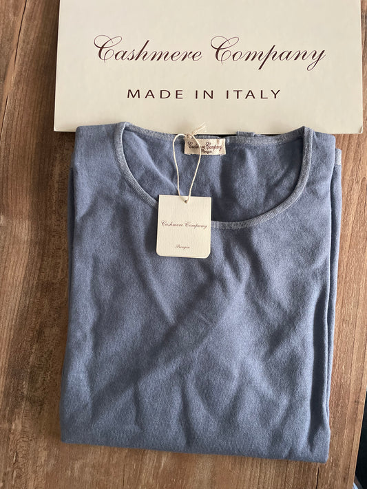 Cashmere Company maglia donna girocollo azzurro sc-50%maxi lurex