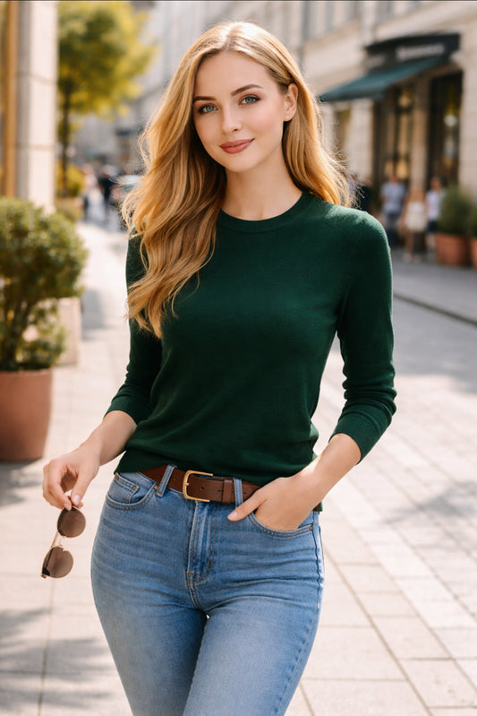 Maglia Donna Girocollo Lana Rasata | Calda e Sofisticata, Perfetta per l'Inverno