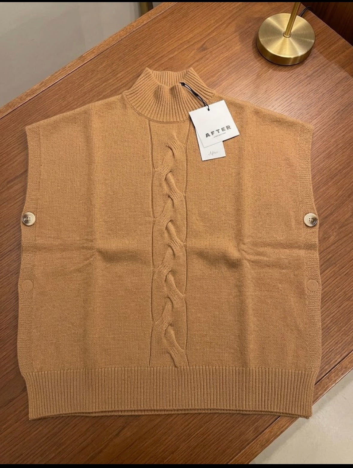 Maglia Poncho Donna Lana Rasata Mezzo Collo Giromanica After