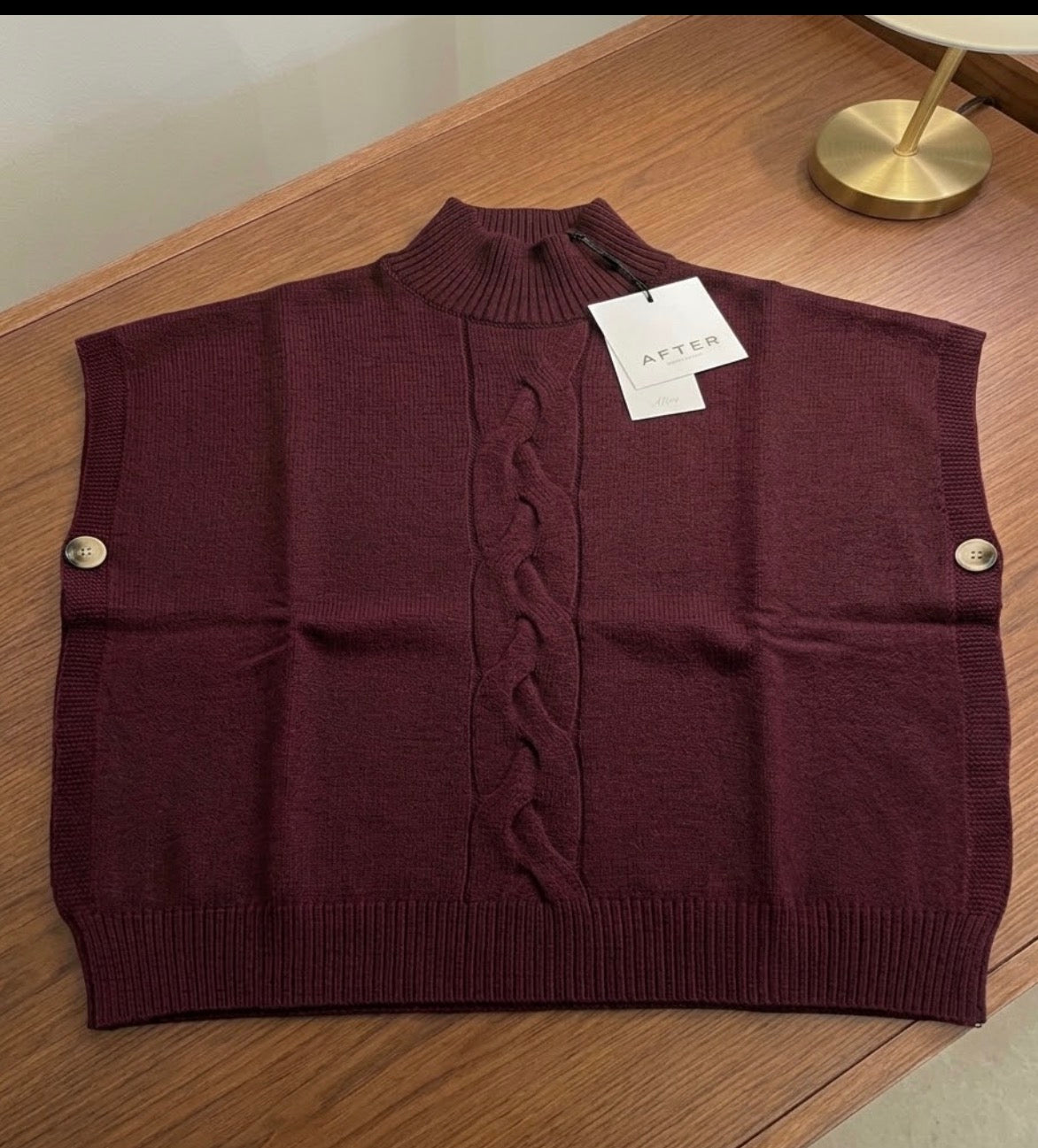 Maglia Poncho Donna Lana Rasata Mezzo Collo Giromanica After