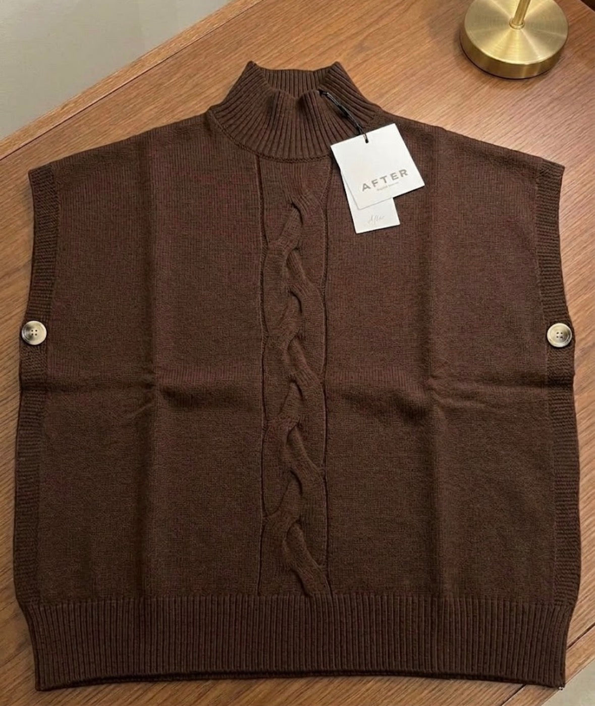 Maglia Poncho Donna Lana Rasata Mezzo Collo Giromanica After
