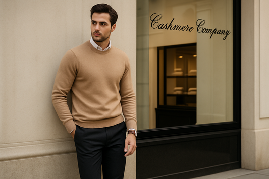 Maglia Uomo Beige Sabbia Girocollo"