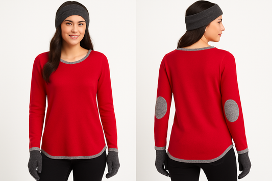 Cashmere Company maglia donna rosso lana e cashmere made in Italy