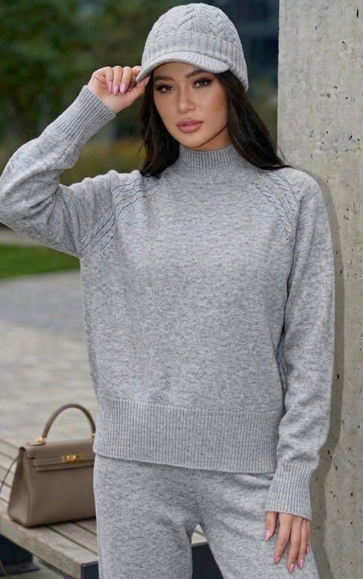 Maglia donna lana rasata mezzo collo over  grigio After 