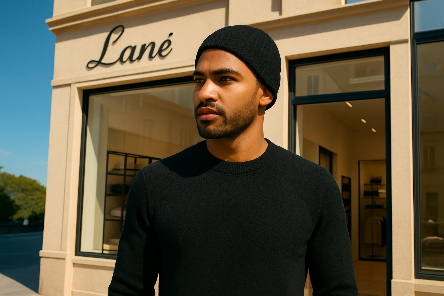 Maglia sottogiacca nero uomo cashmere e e lana girocollo Made in Italy Lanè