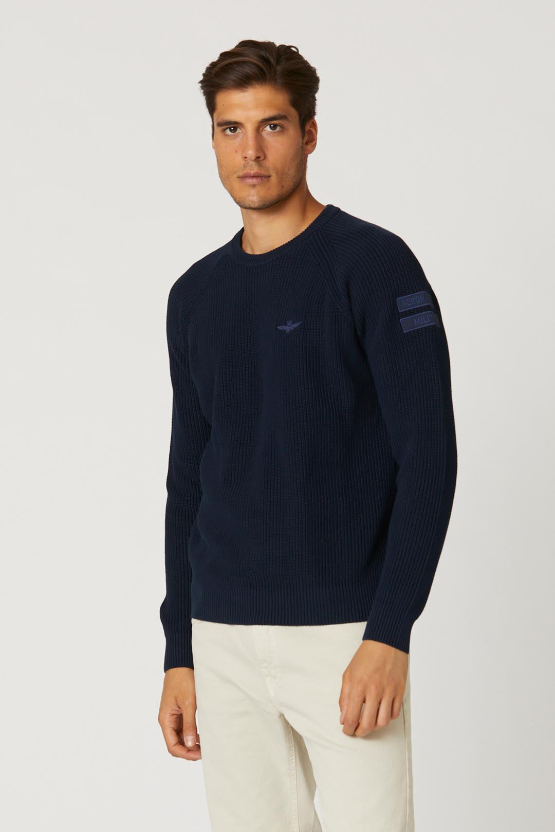 Maglia uomo blu aeronautica militare costa inglese cotone