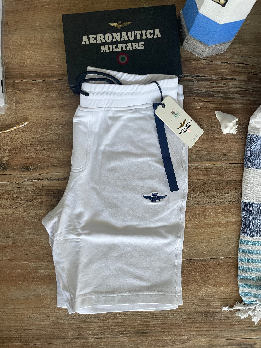 Pantaloncino bianco uomo Aeronautica Militare
