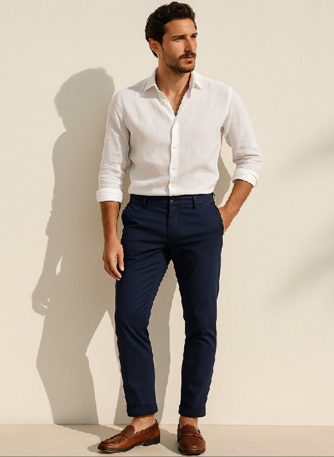 Pantalone Uomo Blu Navy Uniform Taylor - Cotone Martellato -50%