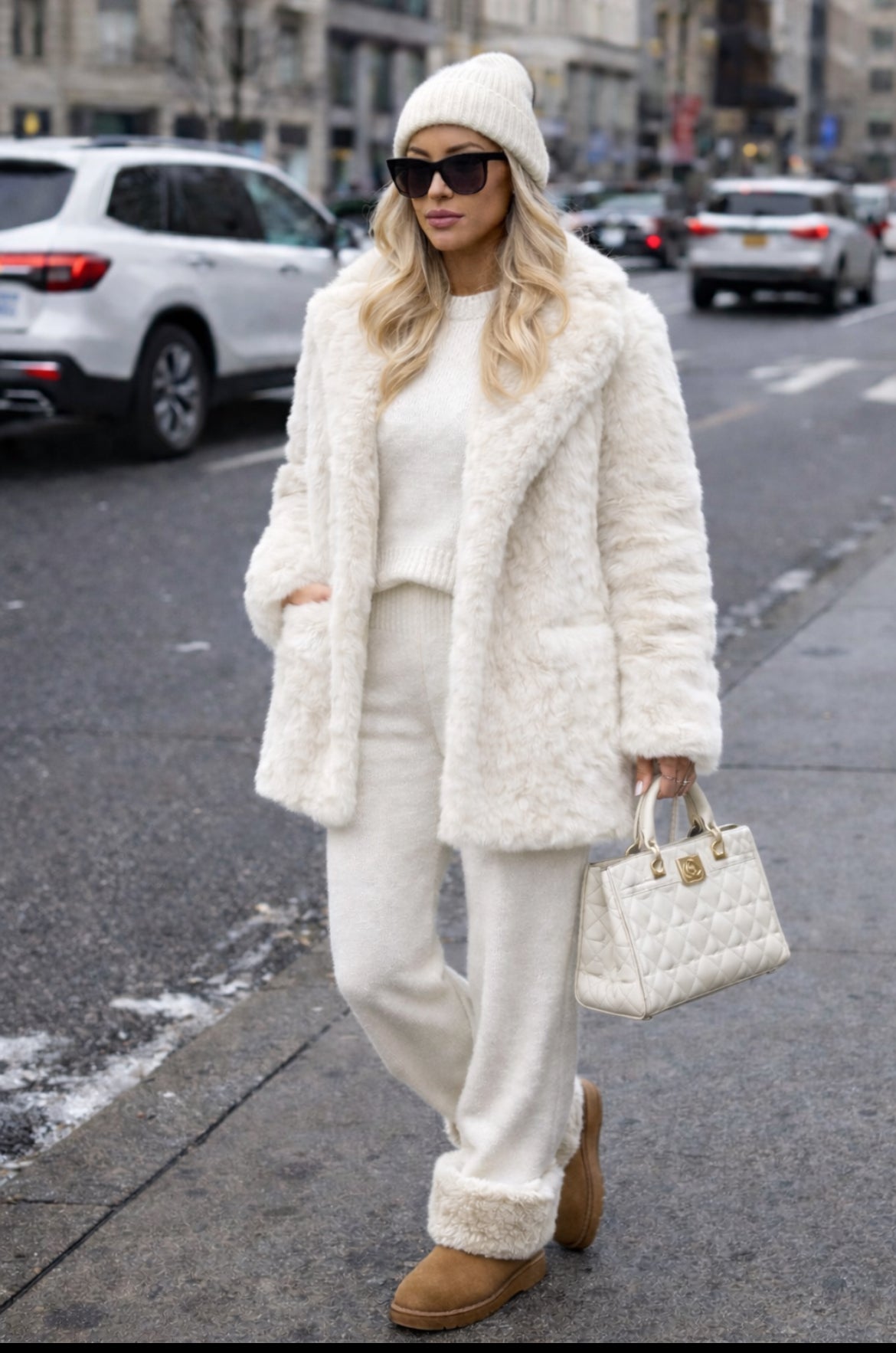 Pelliccia donna eco bianco