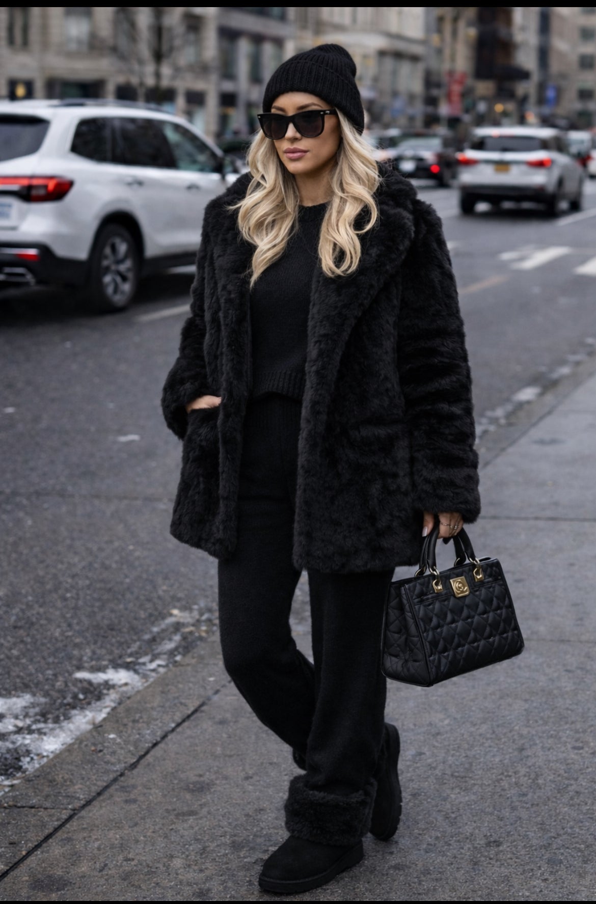 Pelliccia donna eco nero