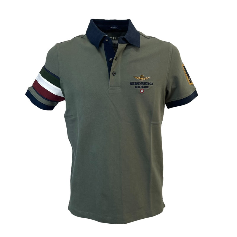 Aeronautica Militare Polo Uomo Verde Militare Frecce Tricolori Vola alto con stile EMME FASHION STORE