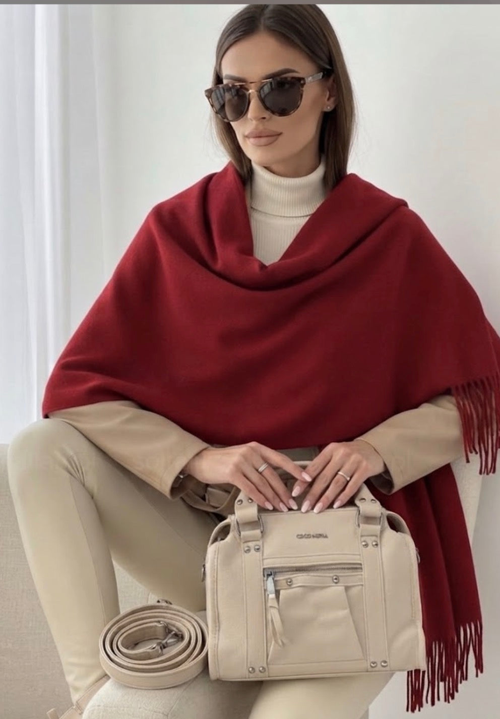 Scialle Donna stola Grande in Lana Rasata