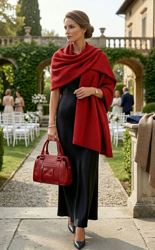 Scialle Donna sciarpa Grande Stola Lana Rasata con Lurex