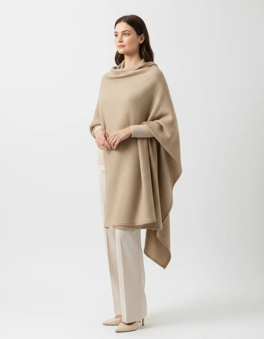 Stola Donna sciarpa Grande Scialle Lana Rasata con Lurex