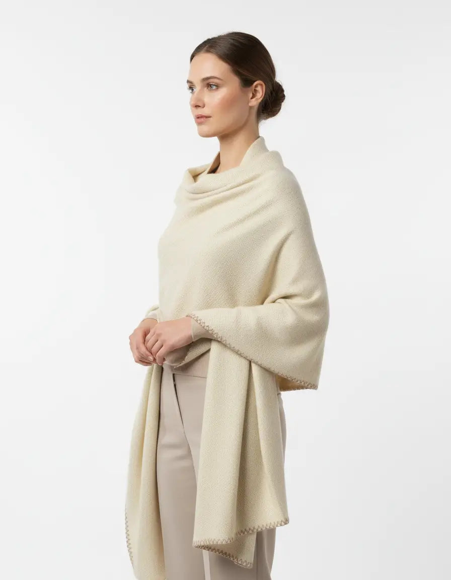 Stola Donna sciarpa Grande Scialle Lana Rasata con Lurex