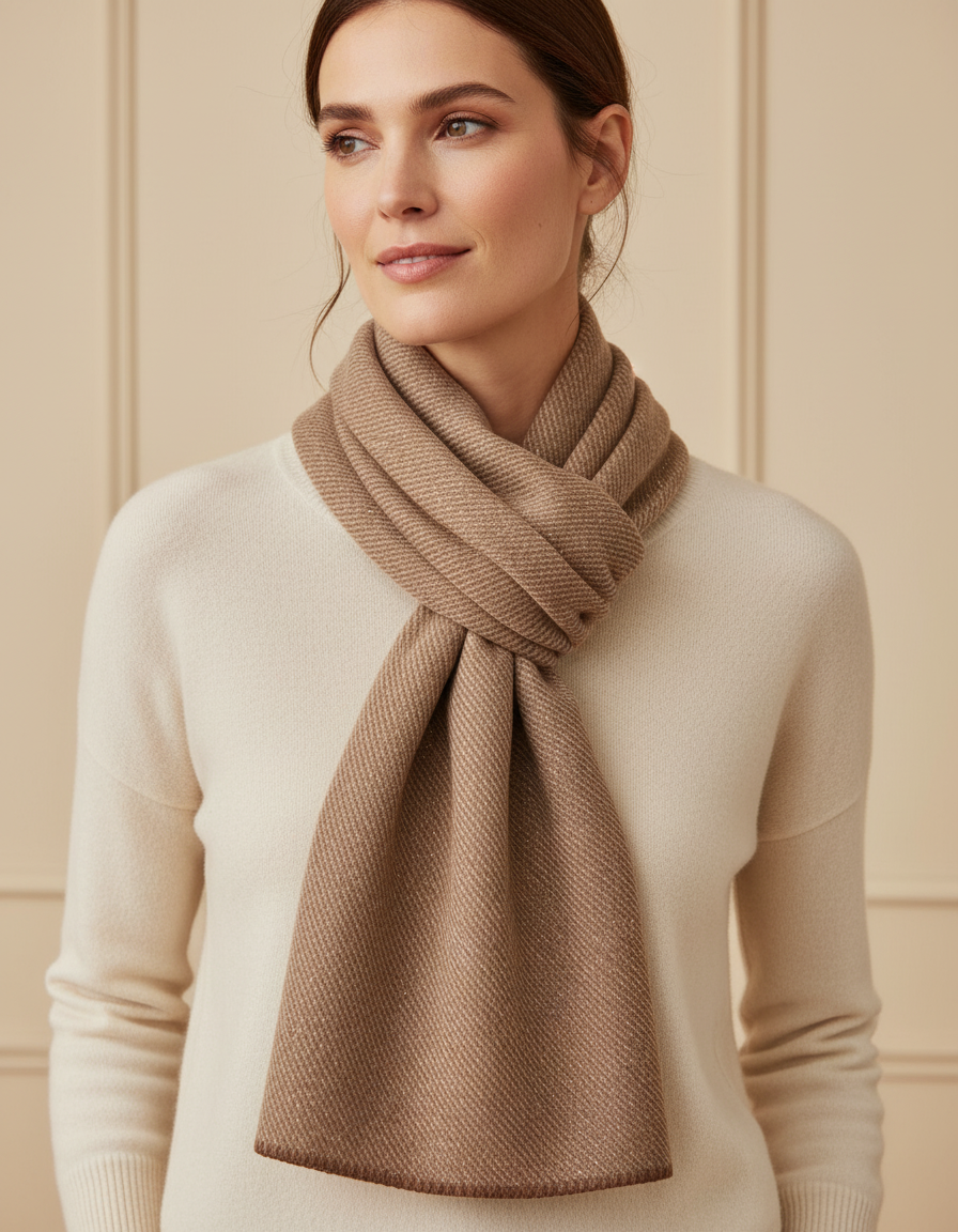 Sciarpa grande Stola donna marrone  scialle in lana rasata donna 