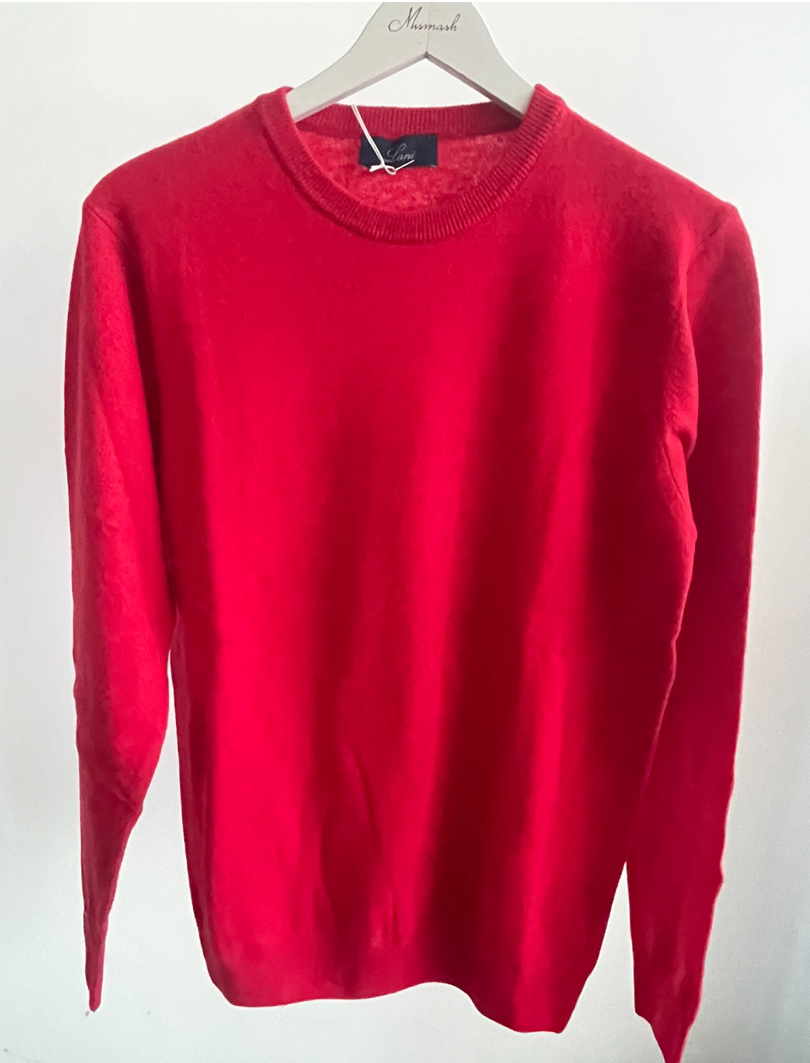 Sottogiacca maglia uomo rosso girocollo cashmere e lana made in italy lanè