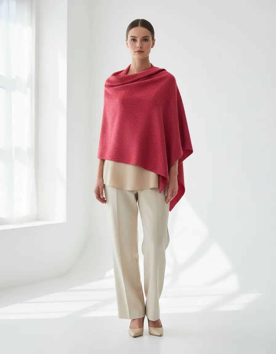 Stola Donna sciarpa Grande Scialle Lana Rasata con Lurex