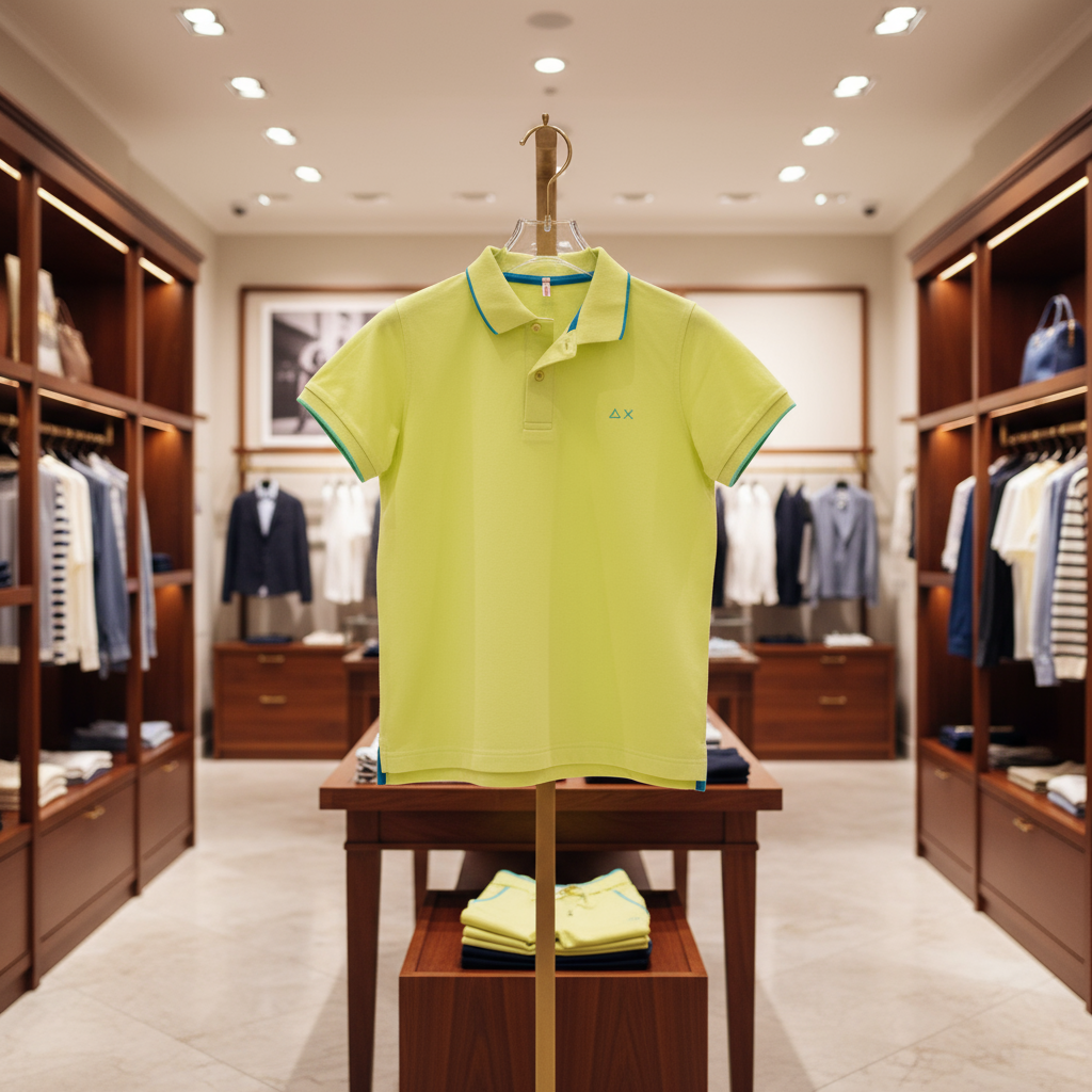 Sun 68 polo uomo giallo lime manica corta in-esposizione