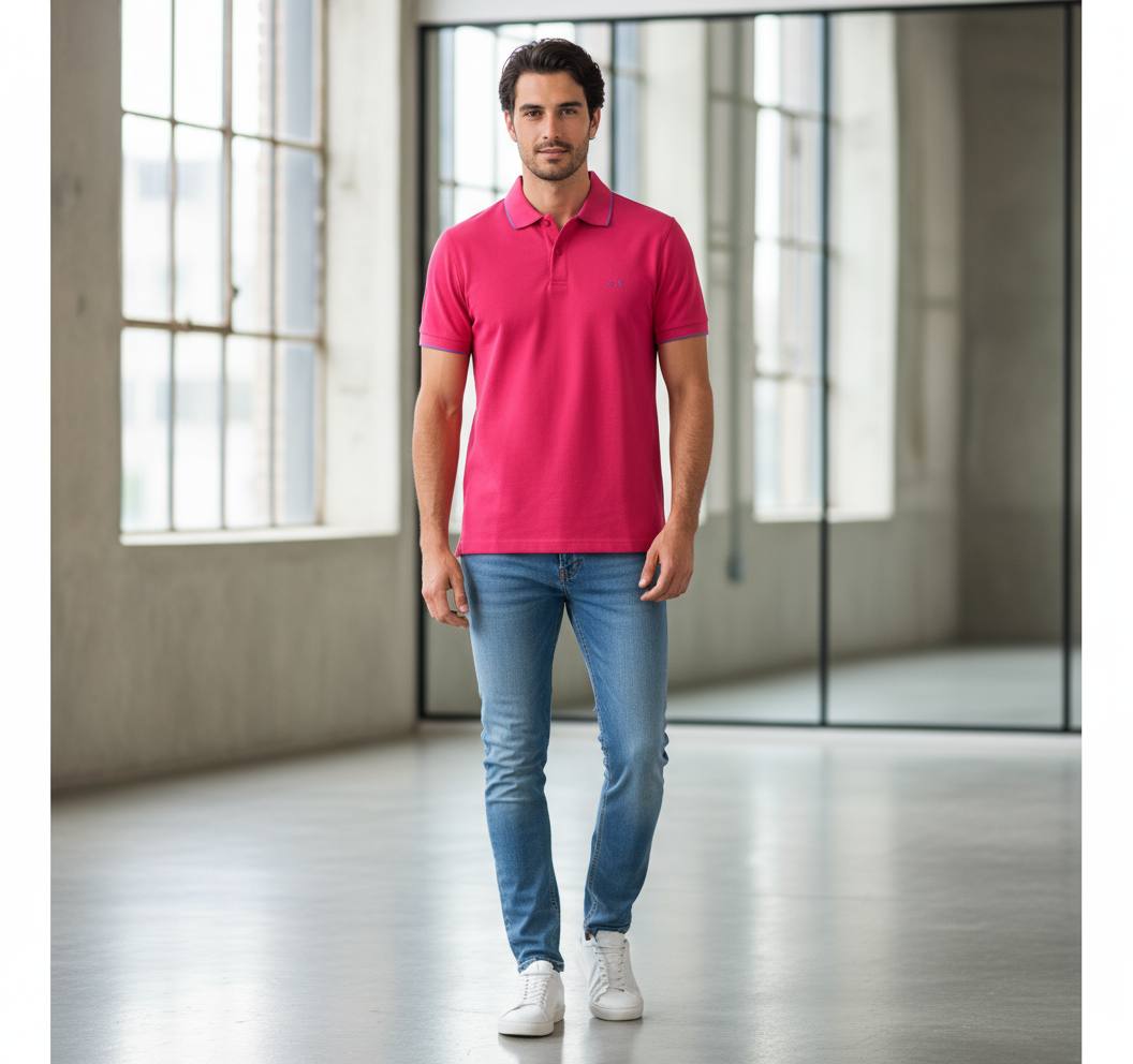 Sun 68 polo uomo rosso manica corta 