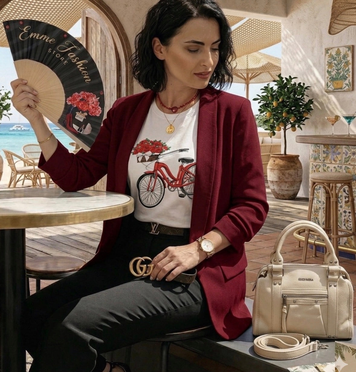 T-shirt Donna Over Bianca Cotone