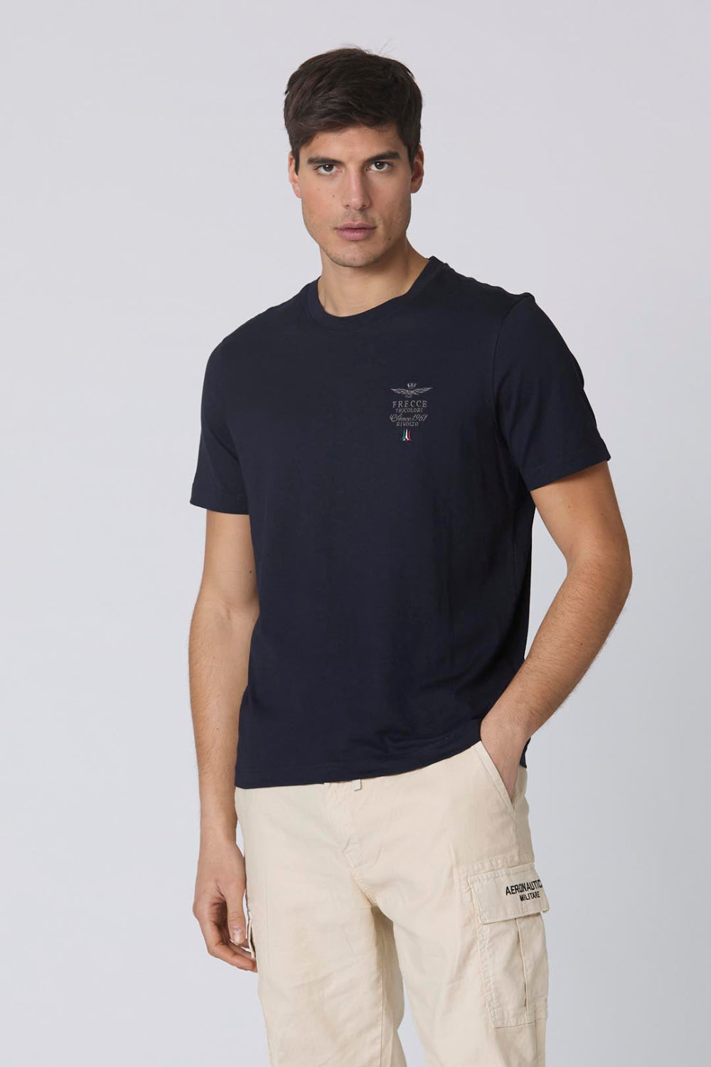 T-shirt uomo blu aeronautica militare manica corta frecce Tricolori