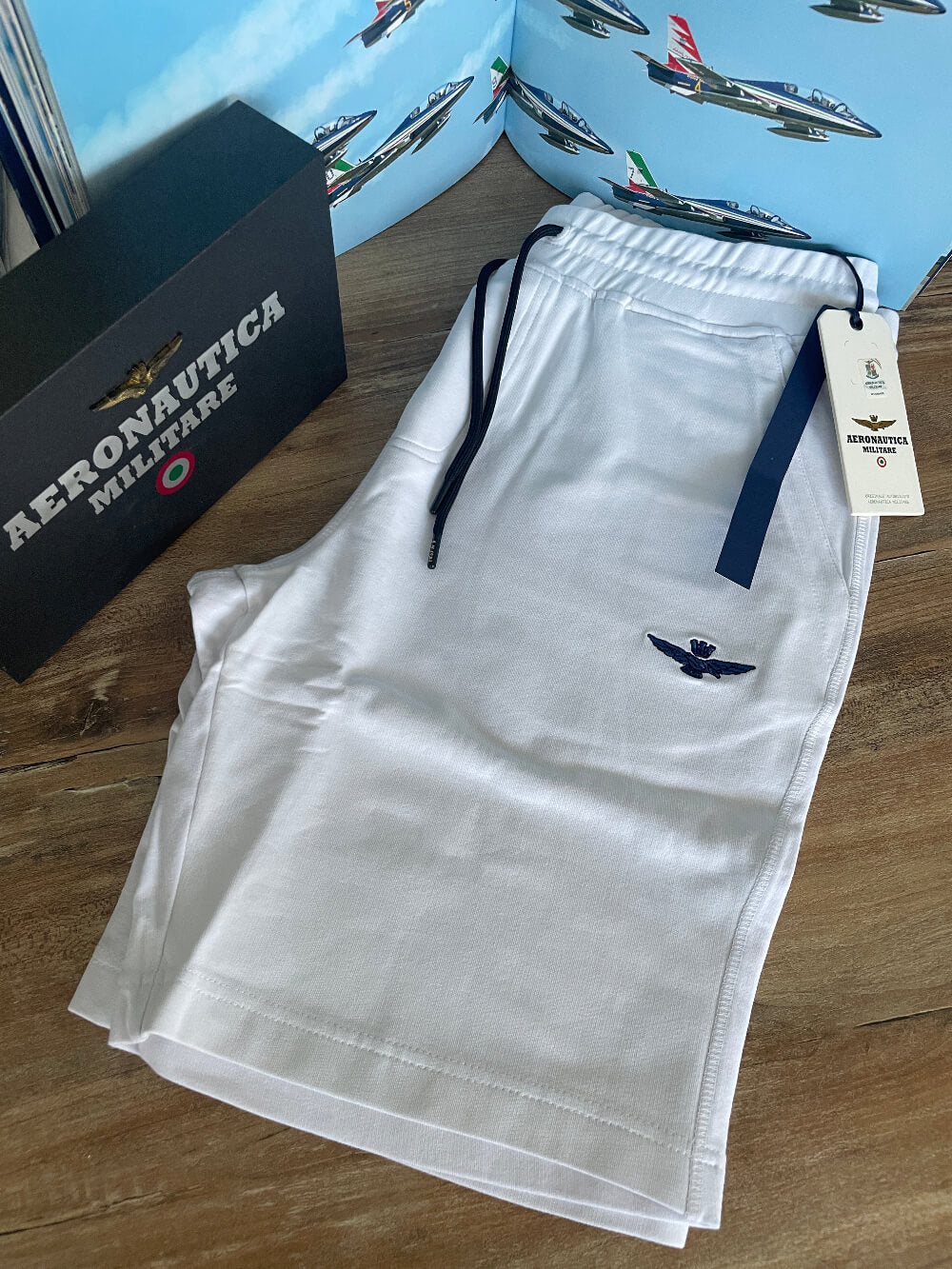aeronautica militare pantaloncino uomo bianco, pantaloncino cotone in felpa, bermuda estivo, pantaloncini sportivi