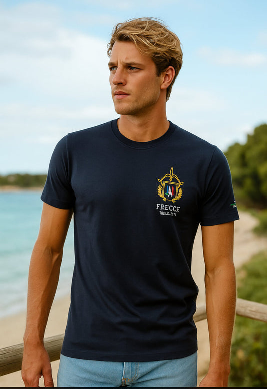 Aeronautica Militare T-shirt uomo blu Frecce Tricolori, manica corta, girocollo