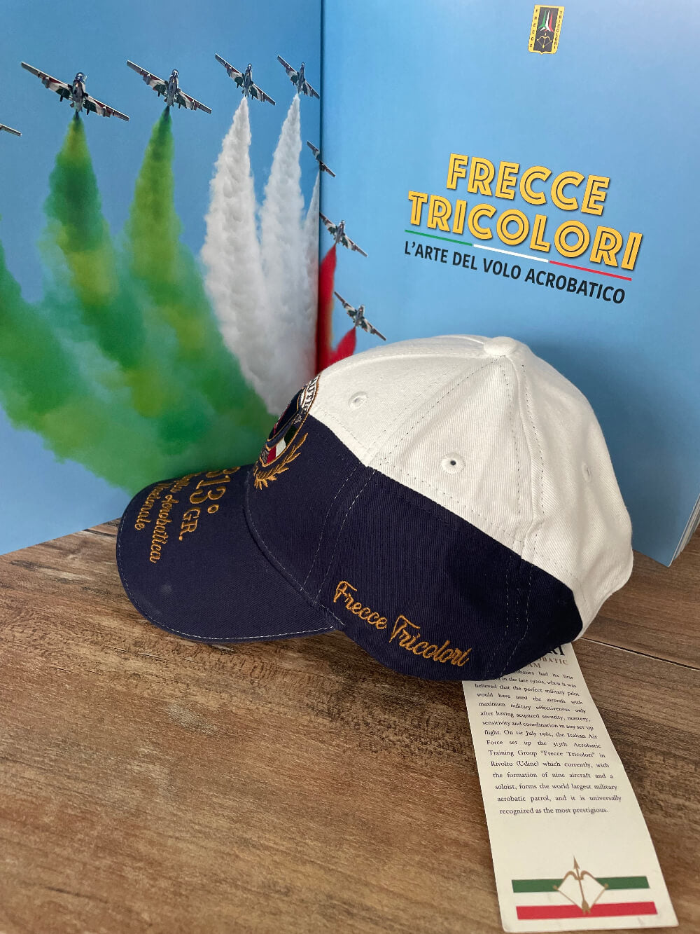 Cappello Uomo Aeronautica Militare Frecce Tricolori Blu e Bianco - Cotone regolabile