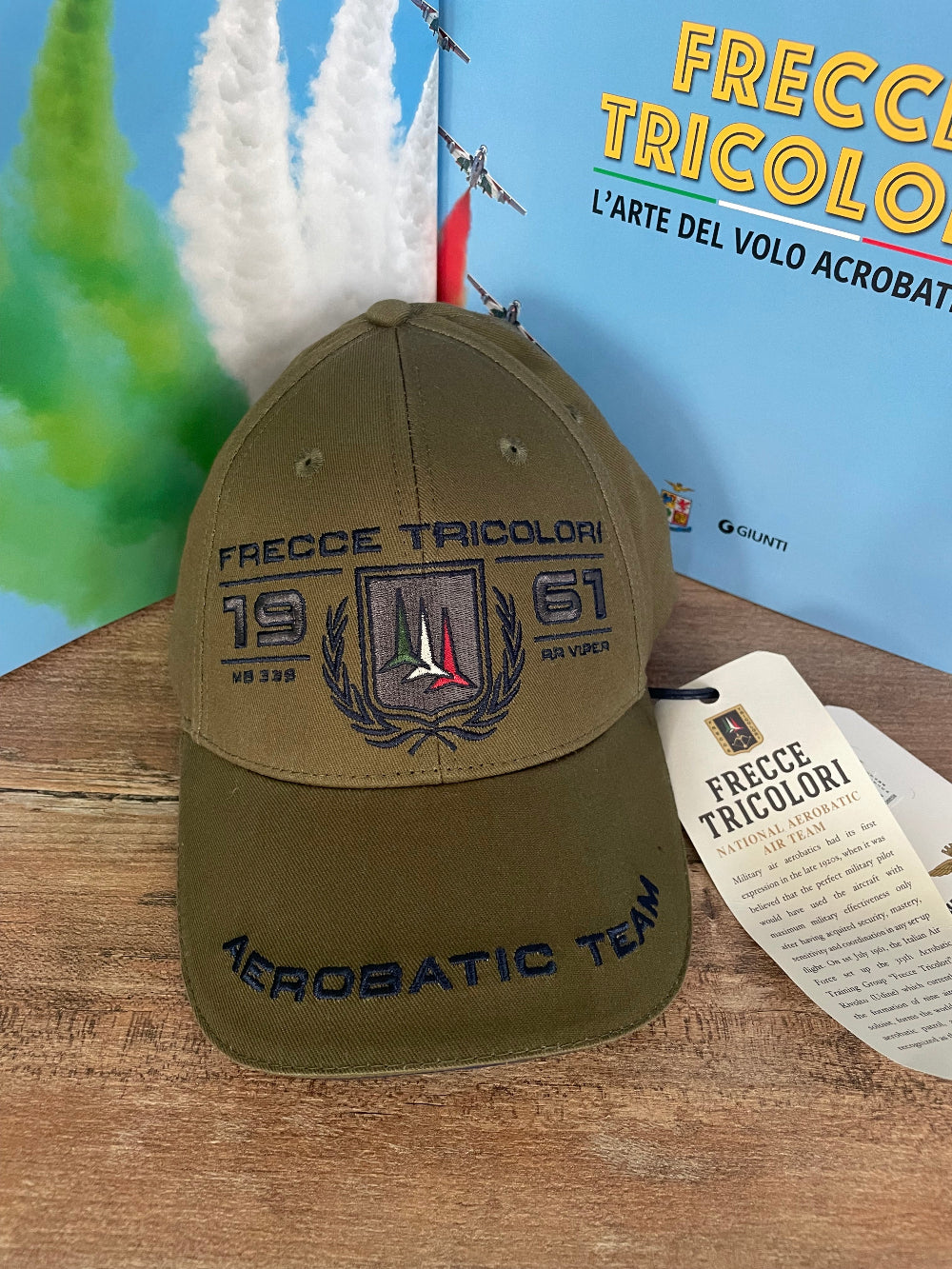 Cappellino Uomo Aeronautica Militare Fecce Tricolori verde