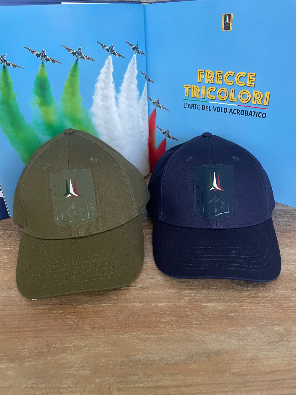 Aeronautica Militare cappello uomo Blu o Verde Frecce Tricolori, in cotone con visiere , regolabile 