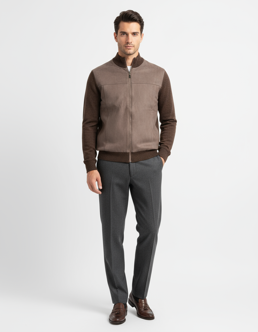 Figura intera con outfit chic abbinato