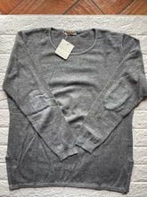 Carica l&#39;immagine nel visualizzatore di Gallery, Cashmere Company maglia donna girocollo grigio sc-50%  maxi lurex
