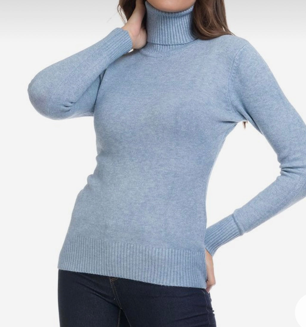 Maglia Donna dolcevita collo alto lana rasata