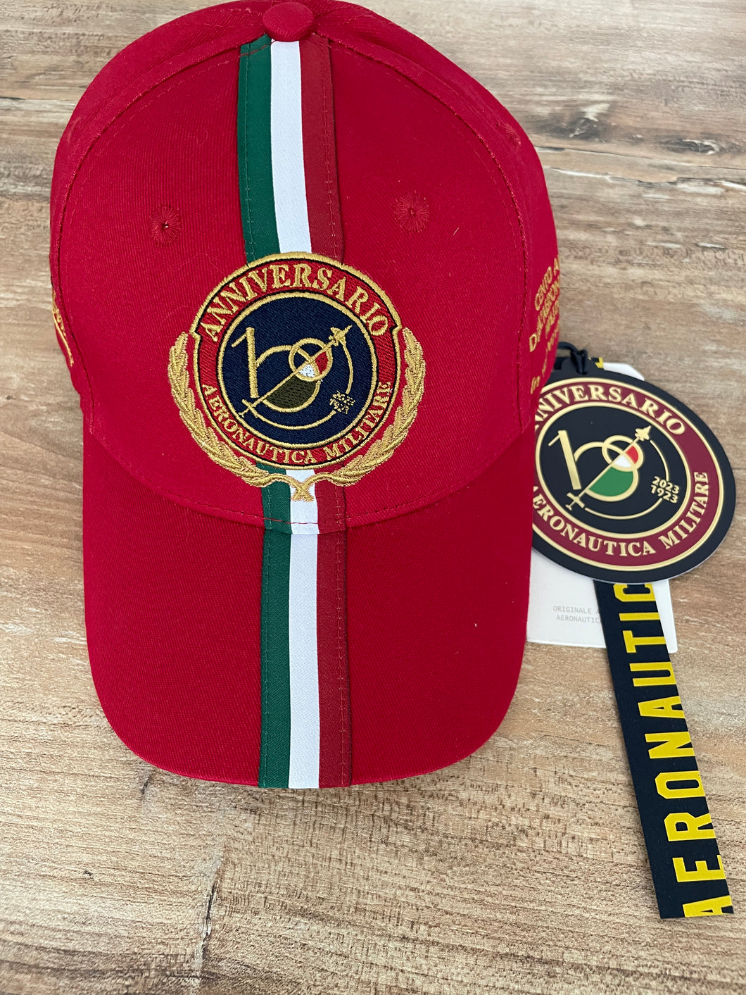 Aeronautica Militare cappello Uomo Rosso Centenario 100 berretto con visiera