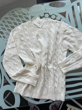 Carica l&#39;immagine nel visualizzatore di Gallery, Cashmere Company maglia donna bianco sc-30% girocollo trecce  Cashmere e Lana
