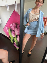Carica l&#39;immagine nel visualizzatore di Gallery, Tailleur Donna Giacca e gonna  elegante Beige Rosa Azzurro SC-50%
