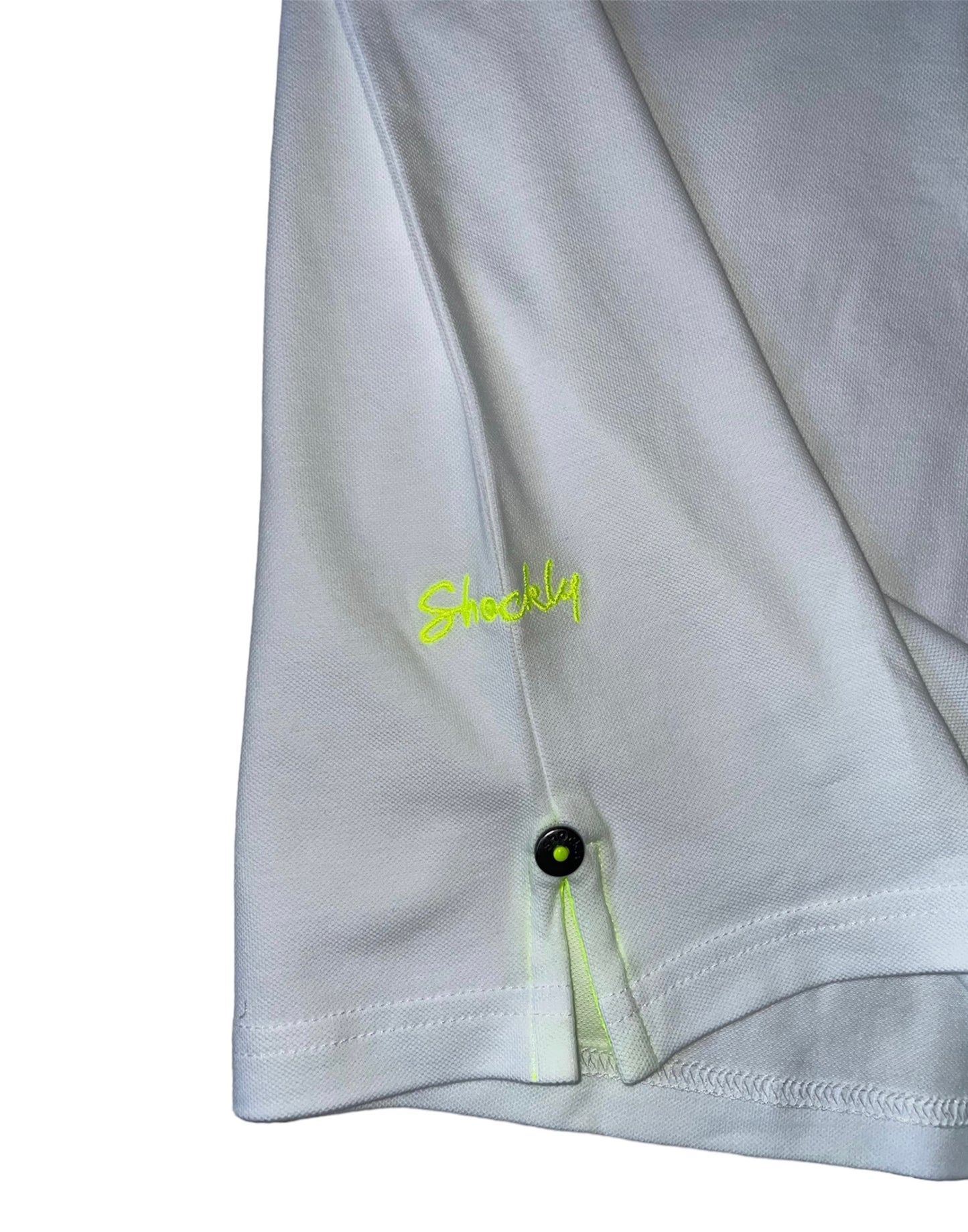 Shockly Polo Uomo Bianco sc-50%inserti Fluo manica corta