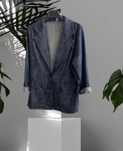 Carica l&#39;immagine nel visualizzatore di Gallery, Blazer donna giacca in jeans scuro
