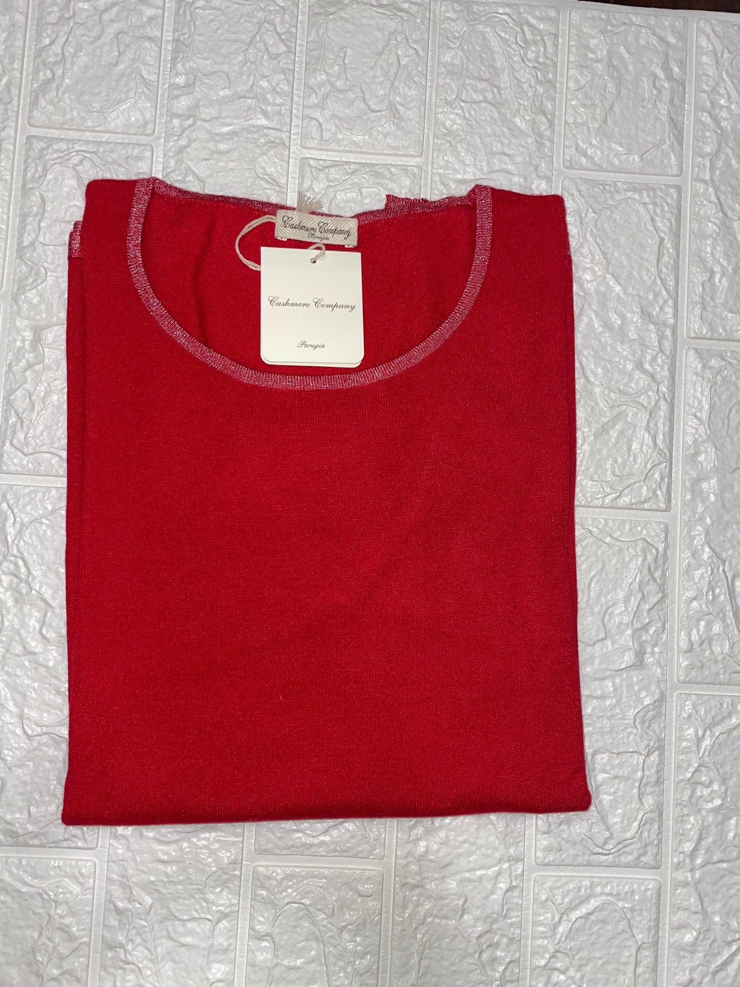 Cashmere Company maglia donna girocollo rosso sc-50%  maxi lurex