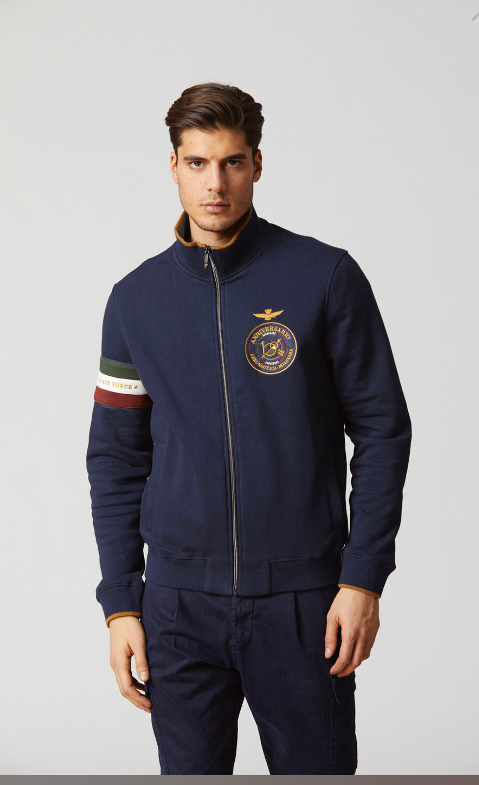 Aeronautica Militare Felpa Uomo Blu 100 Anni SC-50% Tricolore Centenario | Celebra lo stile e la storia