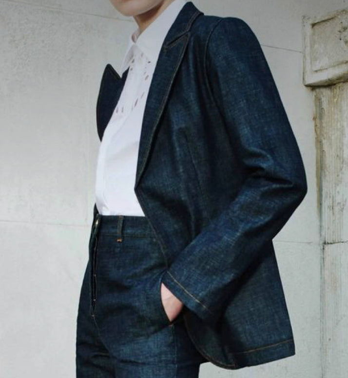 Blazer Donna Giacca in Jeans Scuro | Stile Elegante e Casual