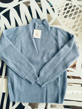 Carica l&#39;immagine nel visualizzatore di Gallery, Cashmere Company maglia donna lana e alpaca azzurro dolcevita costa Inglese
