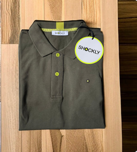 Shockly Polo Uomo verde Militare  SC-50% manica corta