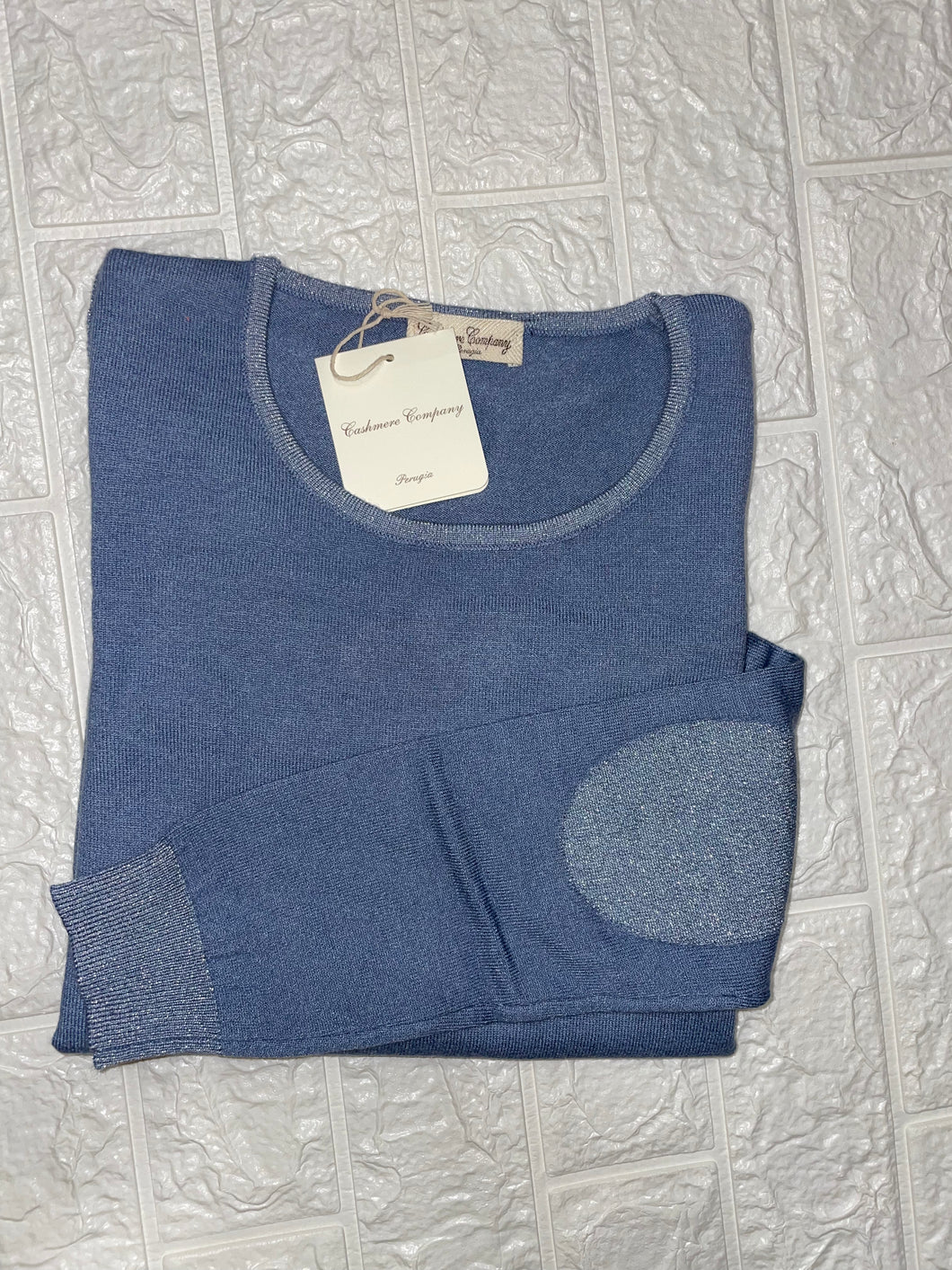Cashmere Company maglia donna girocollo SC-50%  azzurro lurex