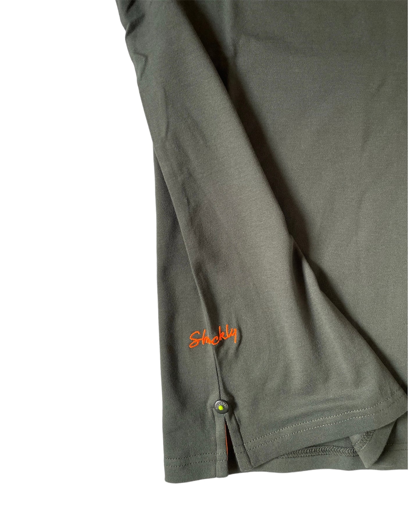 Shockly Polo Uomo verde militare SC-50% inserti Fluo manica corta